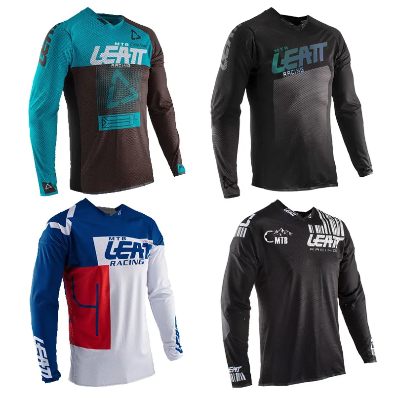 

Bike Team Downhill Jersey Long sleeves MTB Offroad DH Bicycle Locomotive Shirt Cross Country Mountain MTB LEATT RACING JERSEY