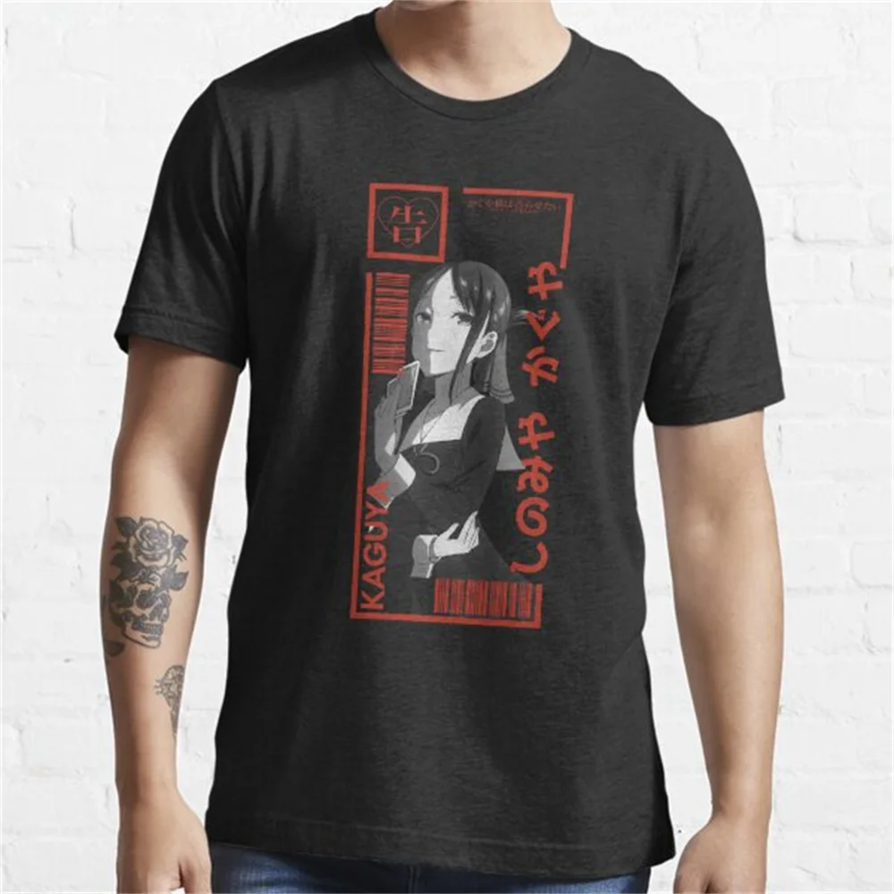 

Футболка Kaguya Sama с надписью «Love Is War», хлопковая рубашка Миюки, шиномия, Fujiwara, европейский размер, летняя одежда для мужчин