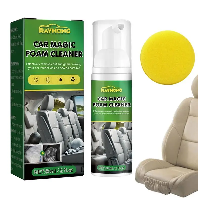 60ml Car Interior Leather Clean Multifunctional Foam Cleaner Car Interior Strong Decontamination Ceiling Seat Clean