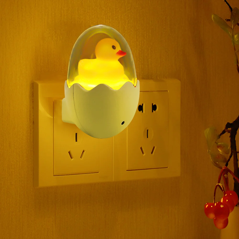 

Cute Animal Egg Duck LED Night Lights Cartoon AC 220V Remote Control Lamp Sensor Toilet Home Lighting for Children's Bedroom 1pc
