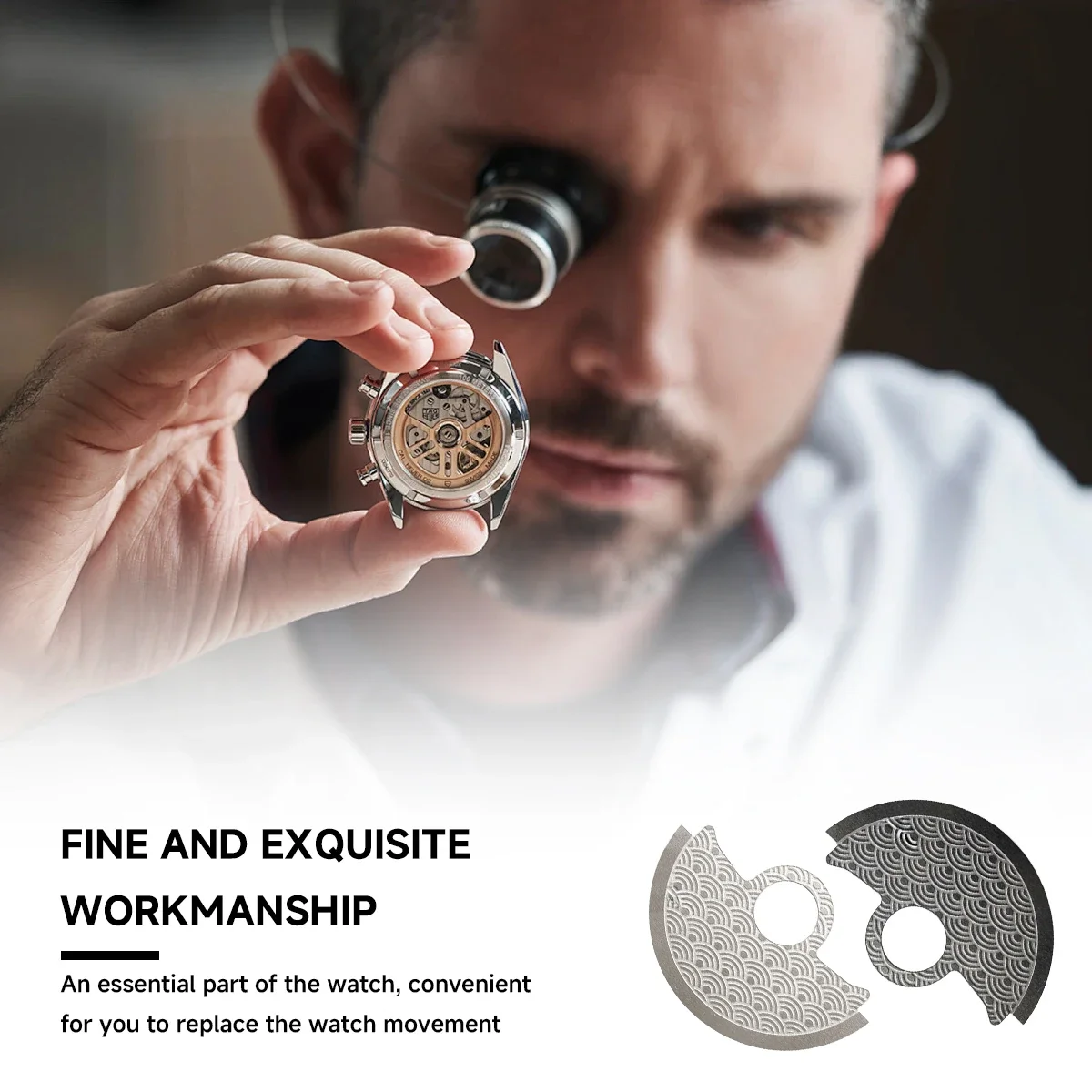 Волнистый узор NH35 автоматический молотковый ротор Металлический патч подходит