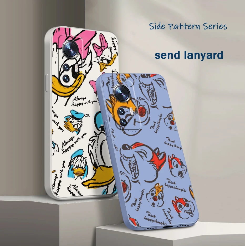 

Disney Donald Duck For Xiaomi Mi 13 12T 11i 11X 10S 10 Pro Lite Ultra 5G Liquid Rope Silicone Phone Case