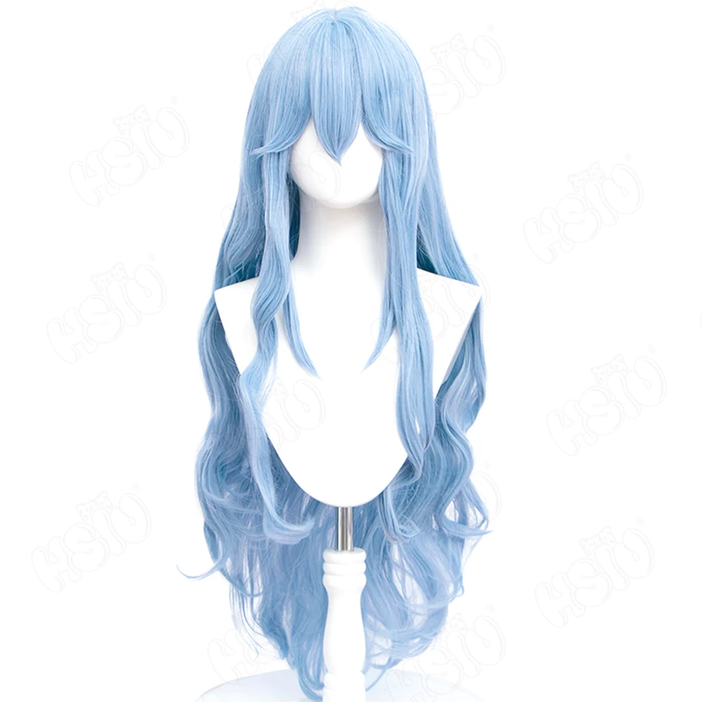 

Длинный парик для косплея Ayanami Рей из Аниме EVA Косплей Голубые вьющиеся длинные волосы парик для Хэллоуина парик Вечерние
