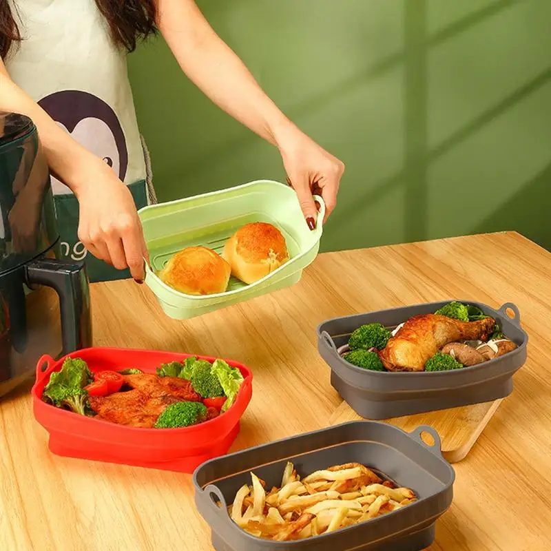 

Силиконовые фритюрницы, аксессуары для фритюрницы, форма для выпечки, антипригарная складная корзина для фритюрницы, кухонный инструмент