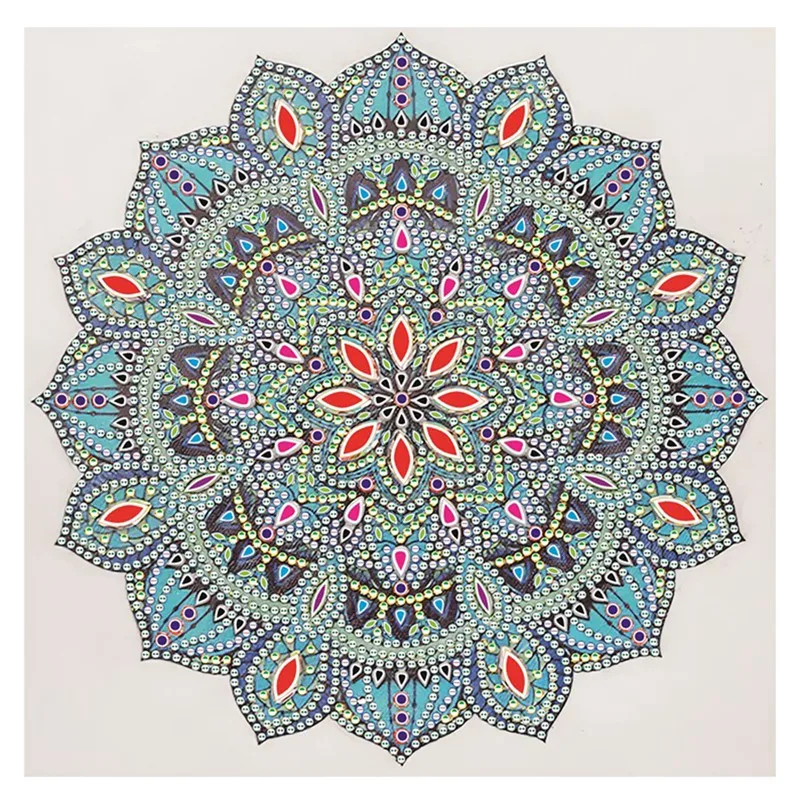 

Набор для алмазной живописи с номером, цветок мандалы особой формы стразы
