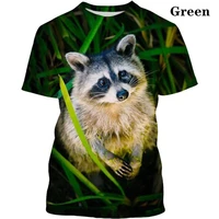 fashion cute animal raccoon unisex 3d printing casual short sleeve t shirt