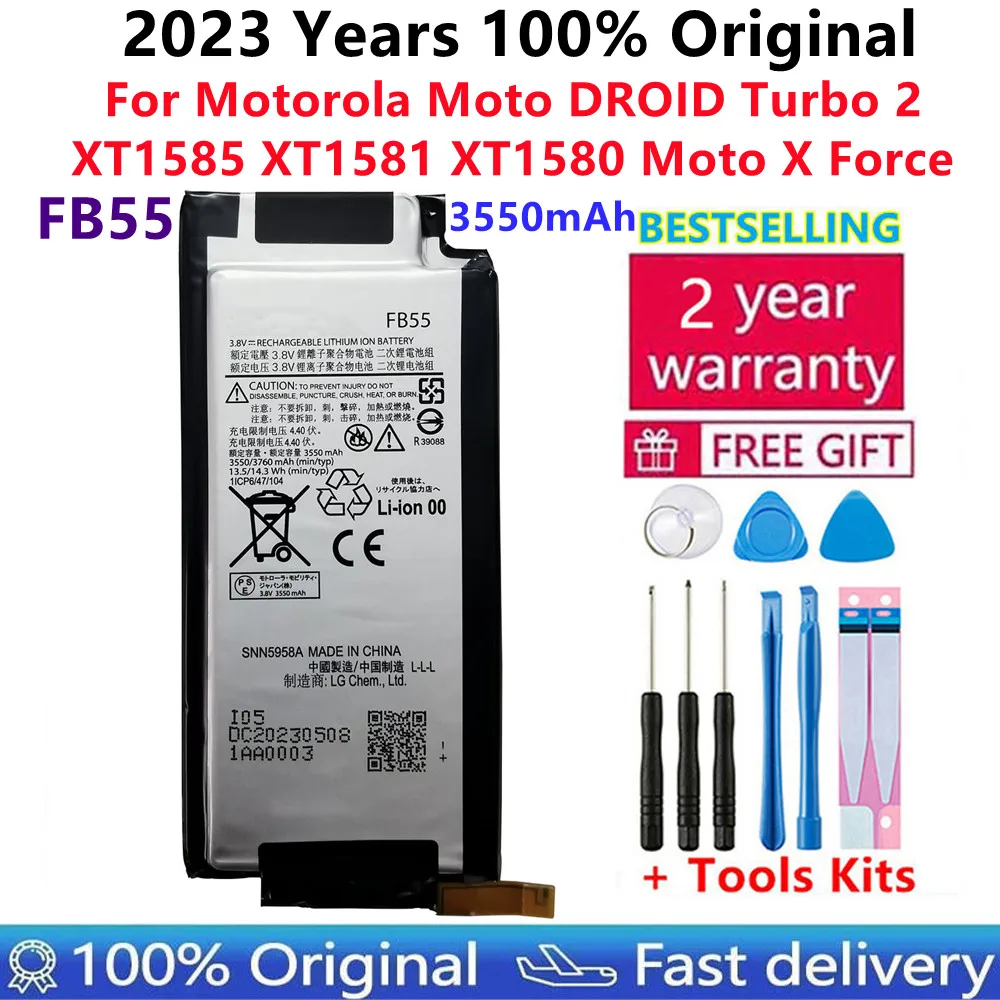 

100% Original New 3550mAh FB55 Battery For Motorola Moto DROID Turbo 2 XT1585 XT1581 XT1580 Moto X Force Phone Batteries