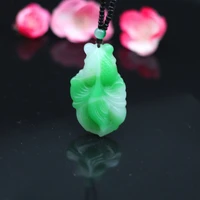 goldfish natural green white jade pendant necklace hand carved fashion charm jewellery accessories amulet gifts for women men