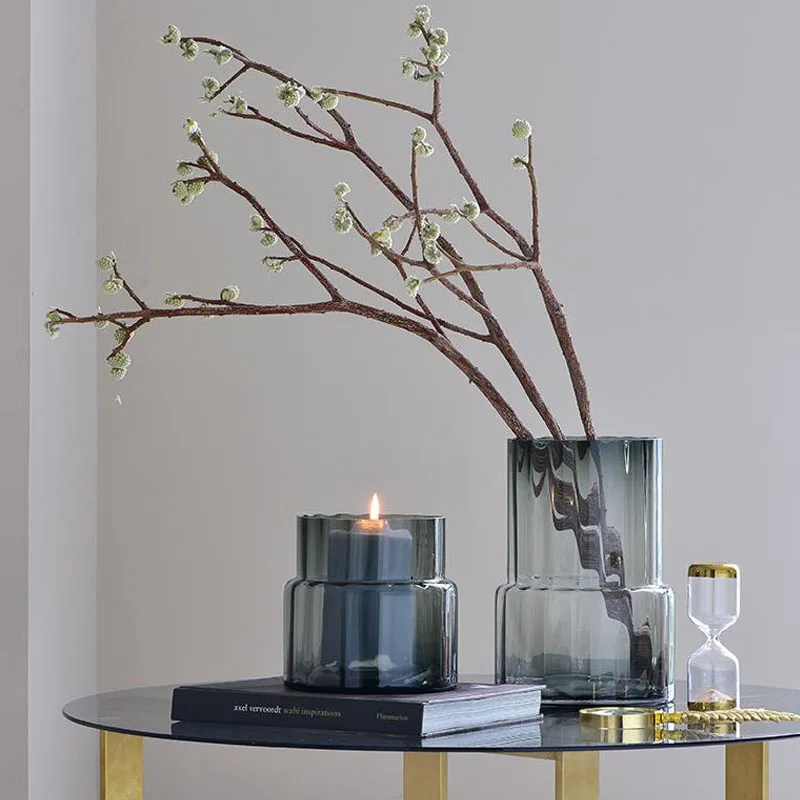 

Простая Современная креативная стеклянная посуда, прозрачная стеклянная посуда, богатая бамбуковая Роза, украшение гостиной