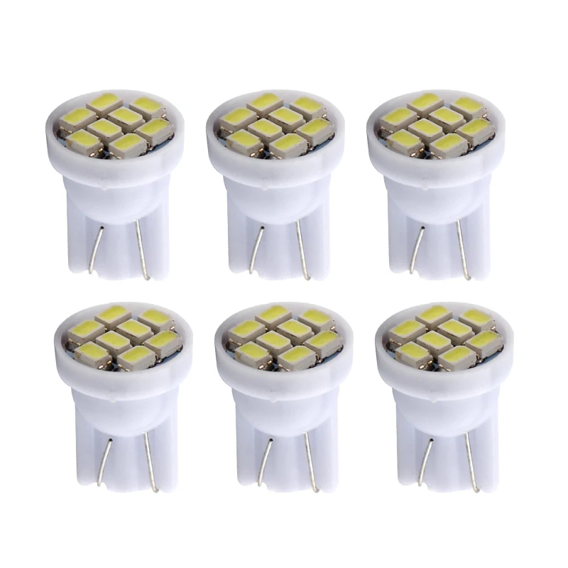 DWCX 6Pcs White LED Dash Gauge Cluster Reading Lamp License Plate Light Bulb Fit for Ford Bronco F150 F250 F350 Truck 1992-1996