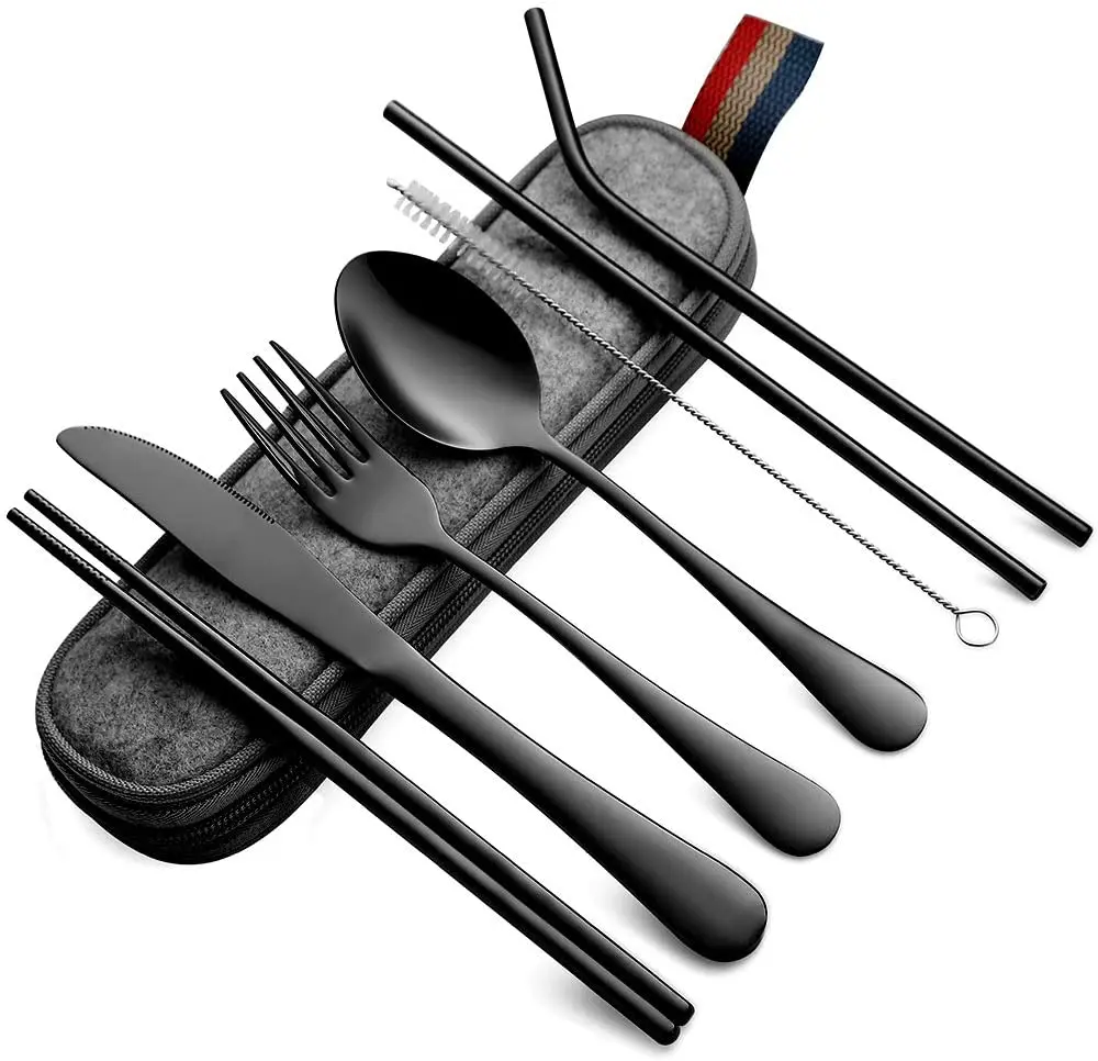, Travel Camping Cutlery, Travel Silverware Dinnerware Set W