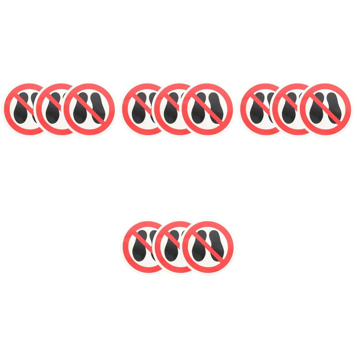 

12 Pcs Do Not Step Stickers Sticker Labels No Step Sticker Logo Stickers Round Warning Sign Pet No Stepping Surface Stickers