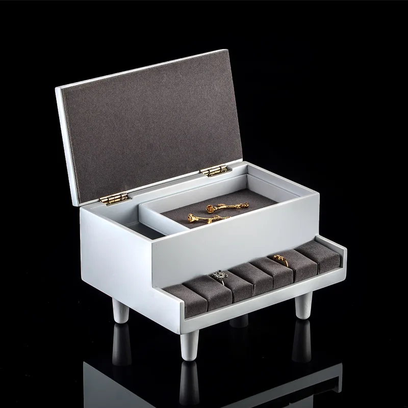 Nordic Style Wooden Jewelry Box Princess Small Piano Ring Cufflinks Storage Box Bracelet Bracelet Bracelet Jewelry Holder