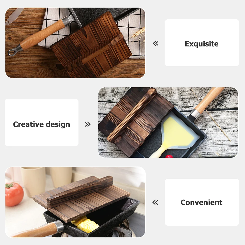 Крышка кастрюли тамагояки бытовая деревянная сковорода с плоской крышкой