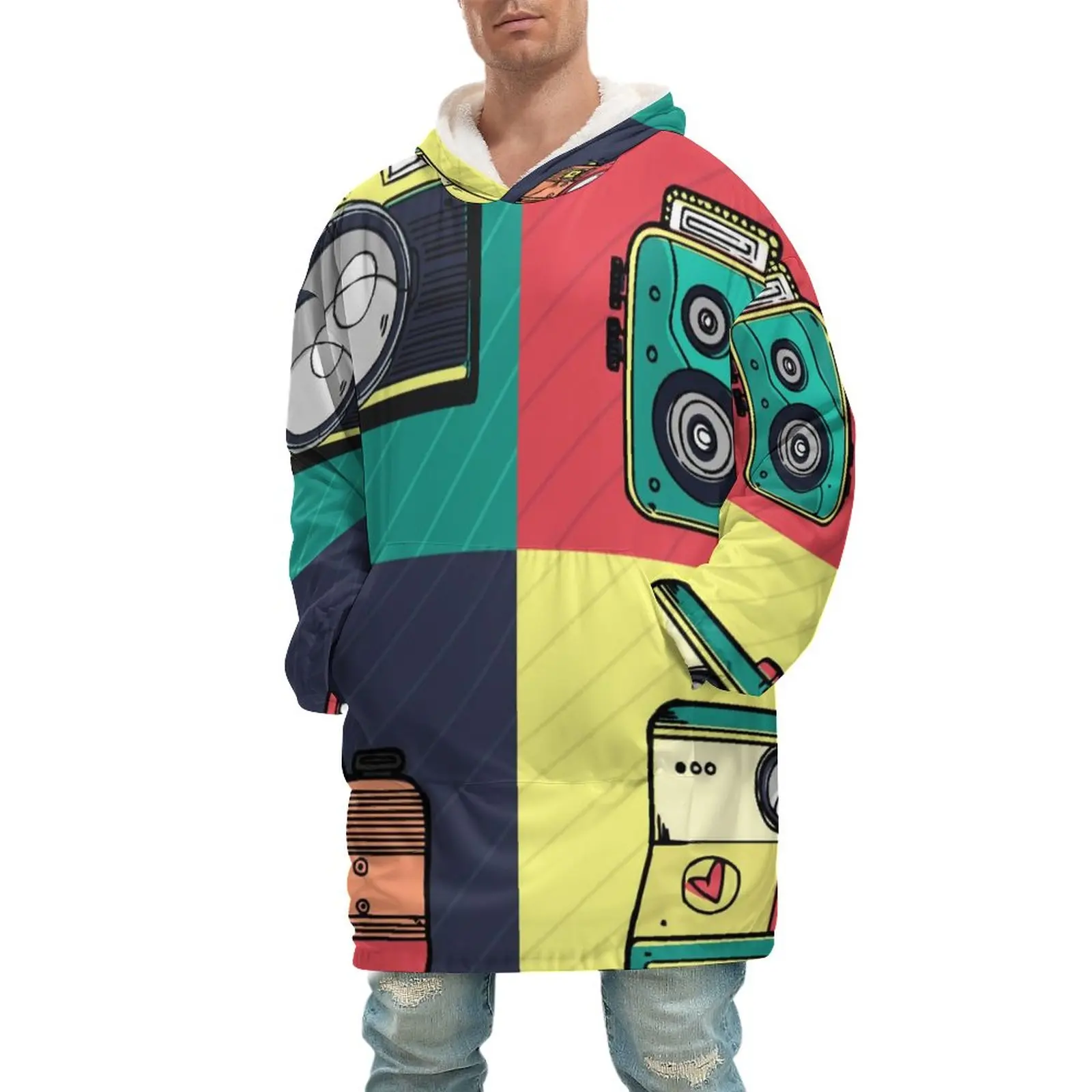 

Одеяло с рукавами для женщин, зимняя Толстовка большого размера, флисовые теплые толстовки, свитшоты, огромное одеяло для телевизора, женск...