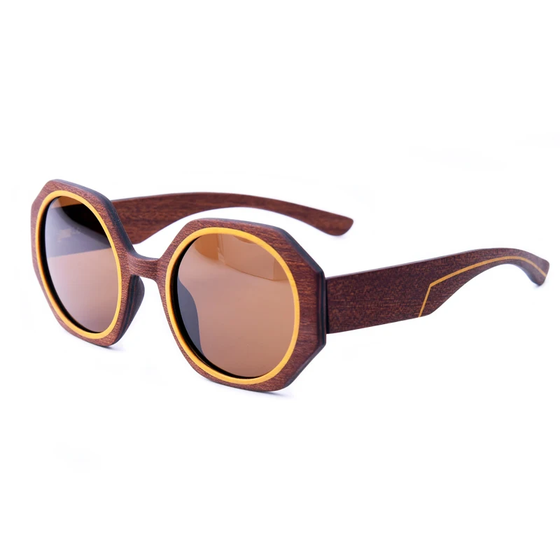 Роскошные дизайнерские солнцезащитные очки для женщин 2022 деревянные желтые