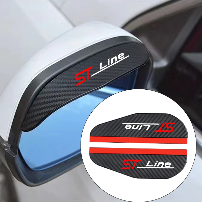 

2x Car Rearview Mirror Rain Eyebrow Protector Rain Sticker for Ford Focus Mustang GT SHELBY ST LINE STLINE Mondeo Weatherstrip