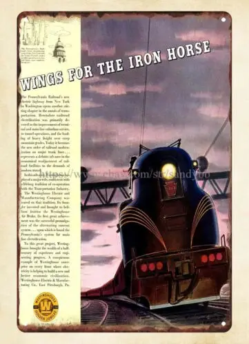 Крылья для железной лошади 1936 Westinghouse Электрический металлический жестяной знак