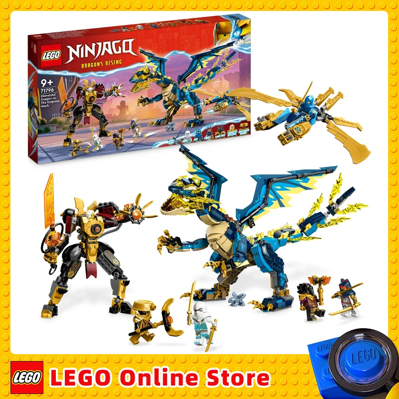 

LEGO 71796 NINJAGO Elemental Dragon vs. The Empress Mech Action Figure Ninja Aviator & 6 Minifigures Collectible Gift for Kids