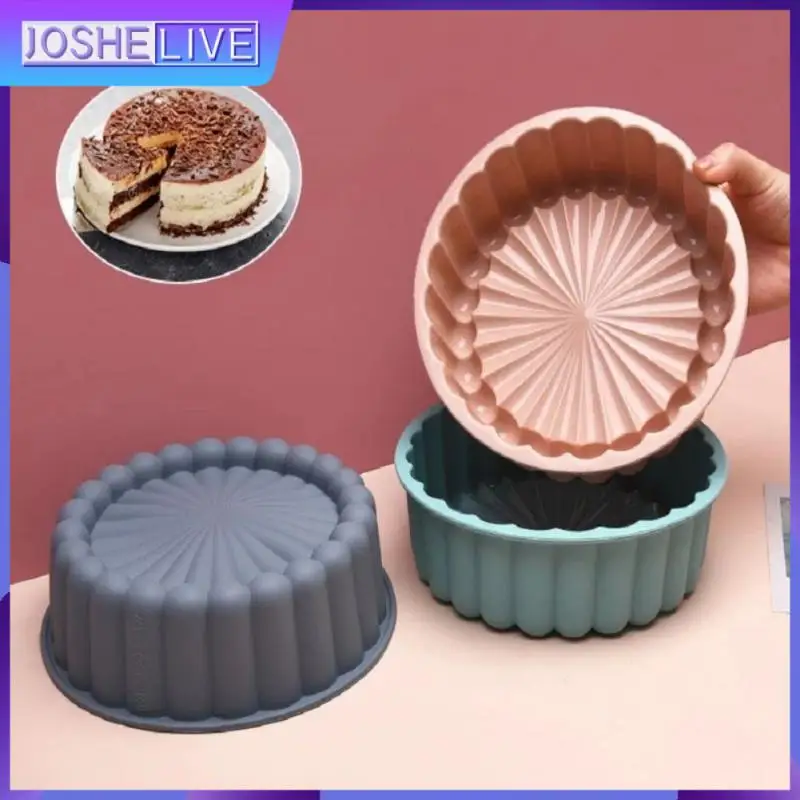 

Silicone Cakes Pans Easy To Demould Non-stick Sponge Flan Mold Non-toxic Round Cake Pan Silicone Moulds Eco-friendly