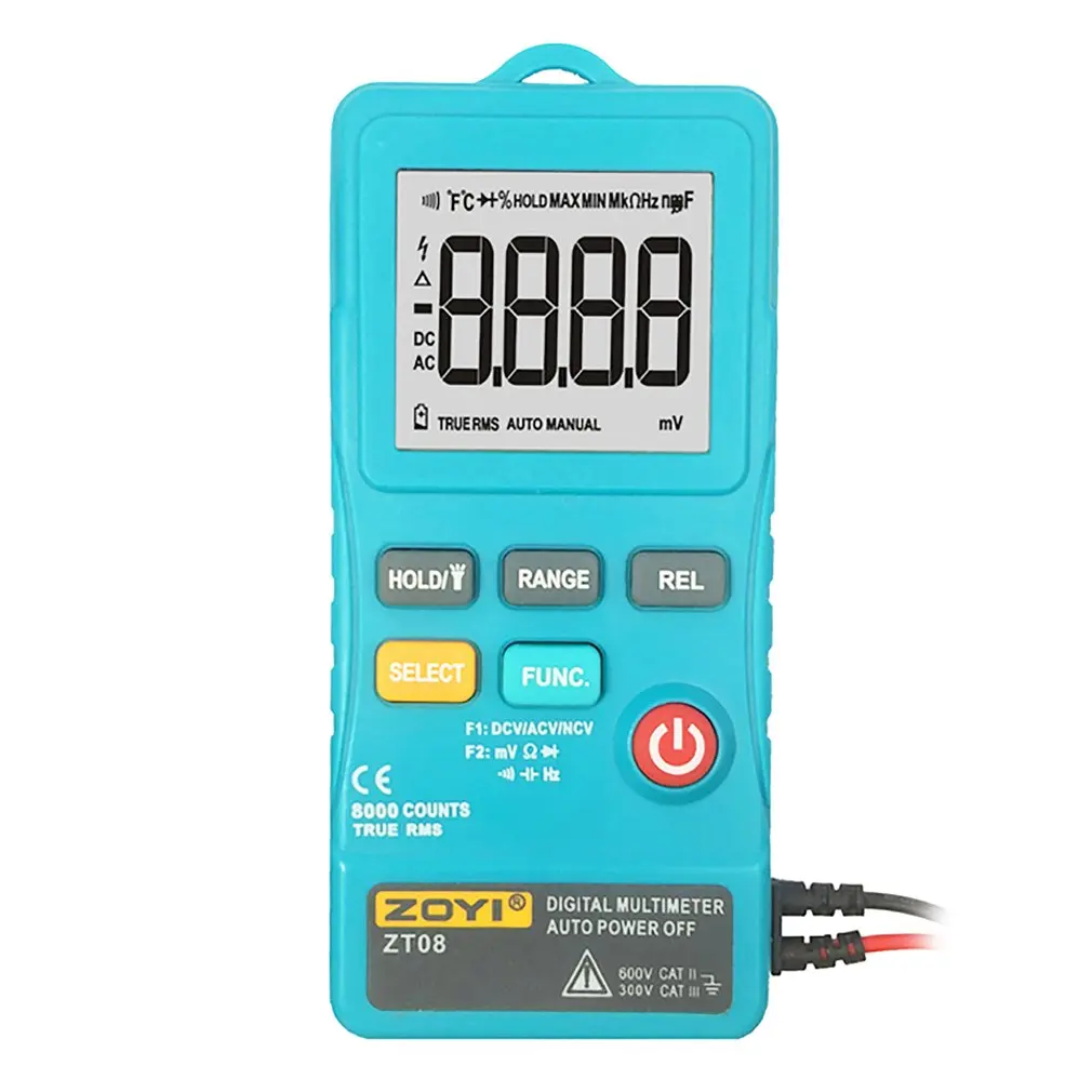 

ZT08 Mini Digital Multimeter True-RMS Multi Meter 8000 Counts AC DC Voltmeter Ohm Voltage Frequency Meter With Backlight