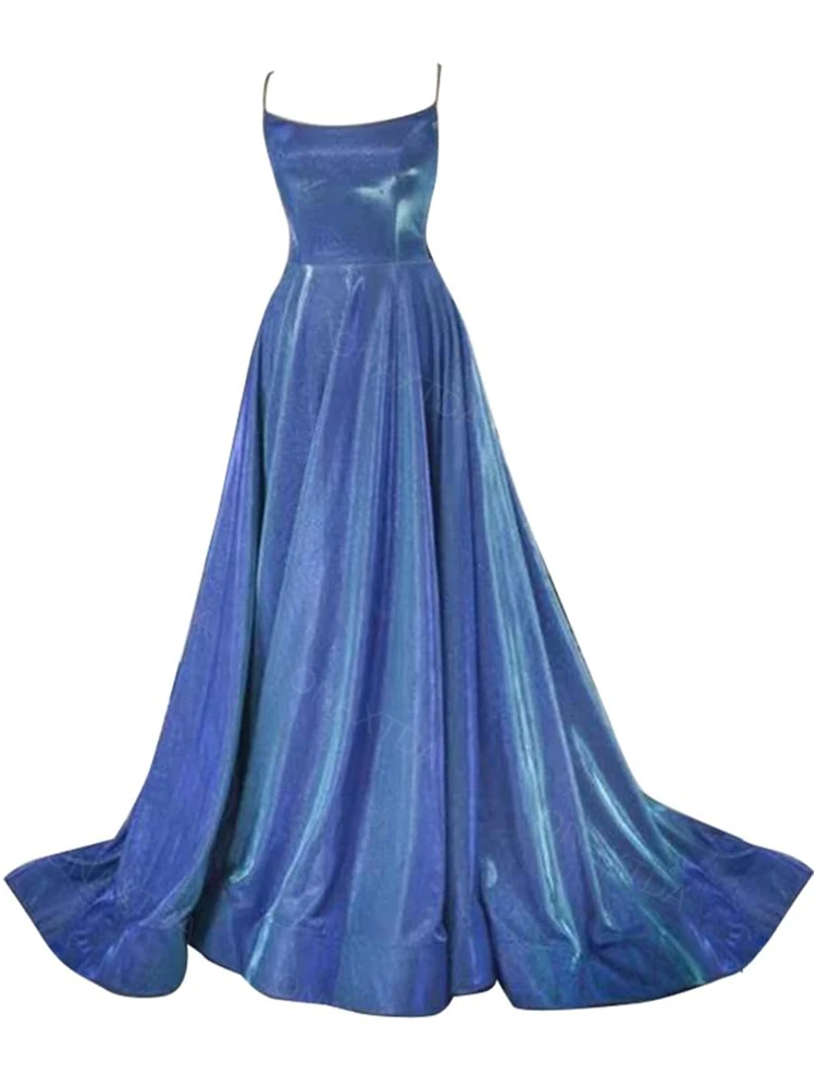 

Женское вечернее платье на тонких бретельках, длинное блестящее платье без рукавов, ТРАПЕЦИЕВИДНОЕ коктейльное платье с открытой спиной, ON67