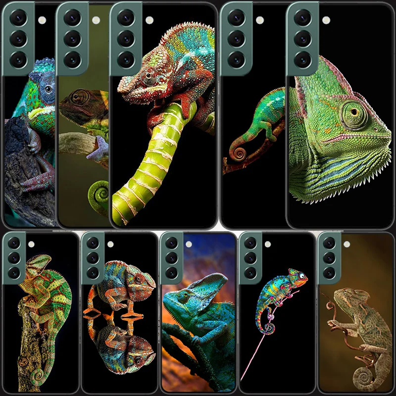 

Chameleon funny wildlife Phone For Samsung Galaxy A02S A12 A22 A32 A42 A52S A72 4G 5G A03S A13 A23 A33 A53 A73 A9 A8 A7 A6 Case