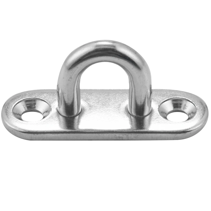 

8Pcs Stainless Steel Pad Eye Plate U Hooks + 8Pcs Stainless Steel Snap Hook Marine Hardware Staple Hook Loop With Screws