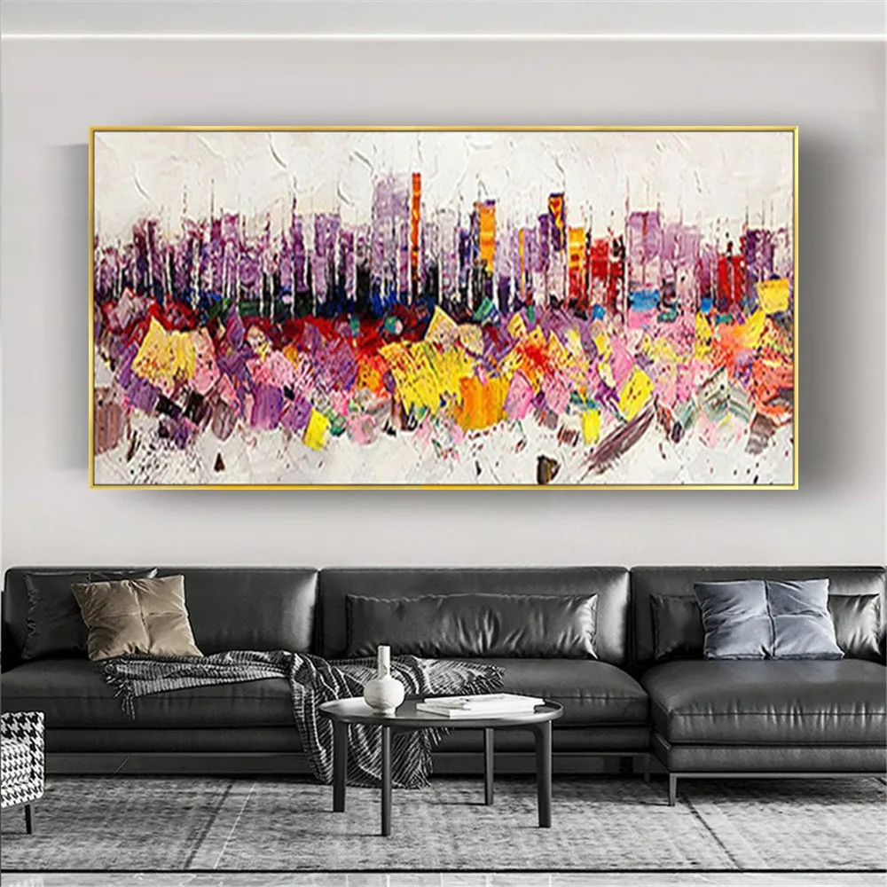 Качественный абстрактный городской пейзаж каваны картина маслом современная