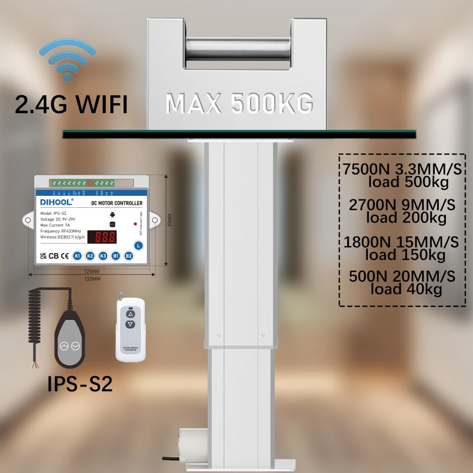 7500N 500 кг нагрузка подъемная колонка поддерживающая платформа электрического