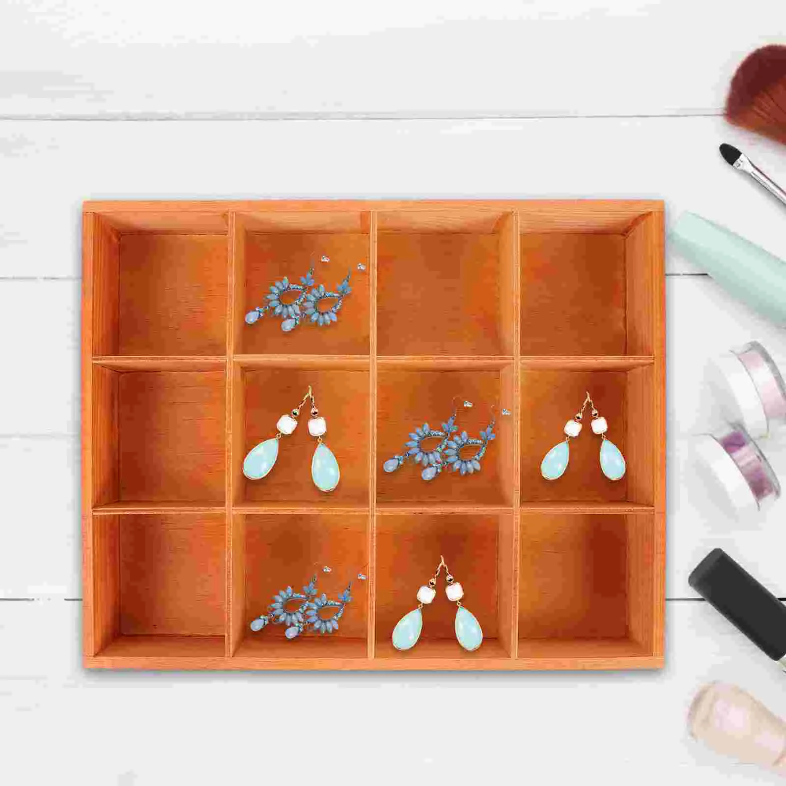 Домашний настольный многофункциональный ящик для хранения с 12 сетками лоток