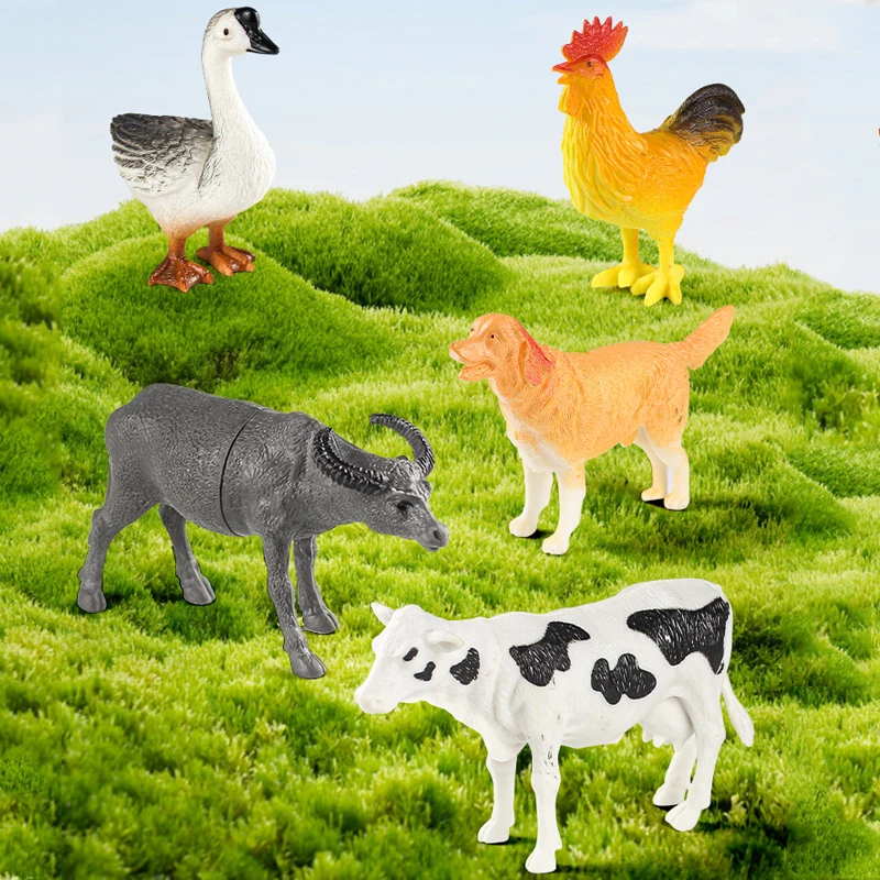 

Познавательные детские игрушки с имитацией утки, корова, дикие маленькие животные, модели птицефабрик, игровые наборы с животными, Игрушки для раннего развития, подарки