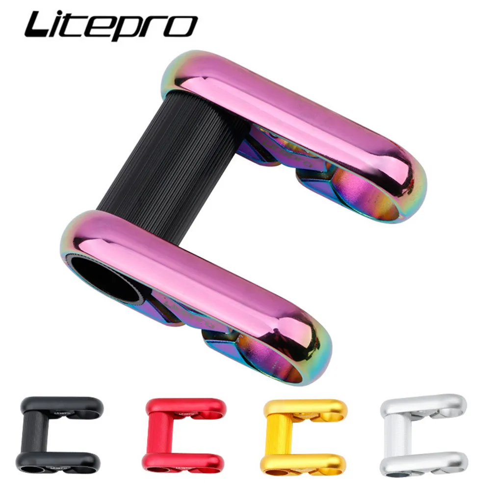 

Litepro Bicycle Horizontal Handlebar Double Stem 25.4MM Folding Bike Full Hollow Ultralight 412 SP8 Modified Aluminum Alloy