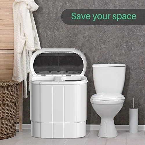 

Small Washing Machine, 13.5Lbs Mini Compact Washer and Spinner Combo, 2 in 1 Apartment Washers with Twin Tub and Drain for Laun