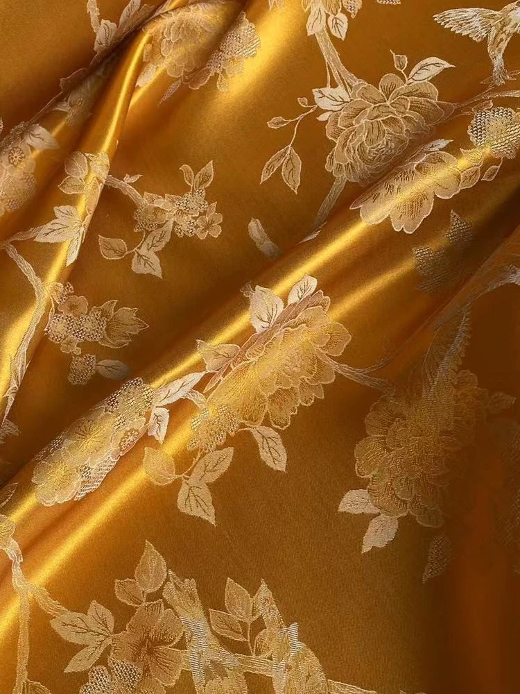 Натуральная шелковая ткань жаккардовый Плетеный Многоцветный Новый китайский