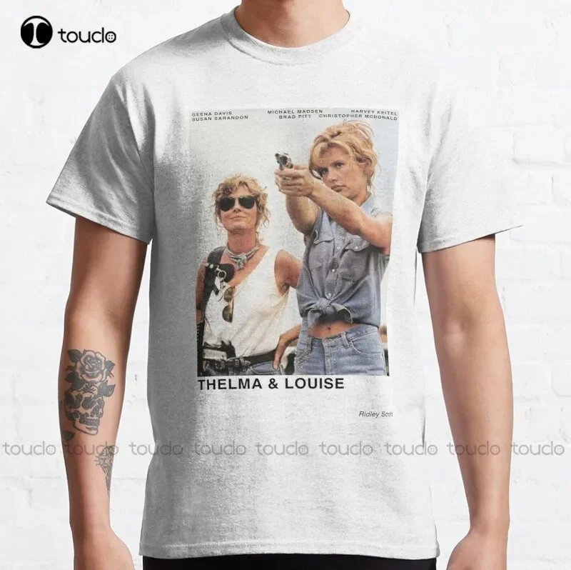 Фото Новая классическая футболка Thelma & Louise, хлопковая футболка S-5XL, мужская розовая рубашка унисекс №1