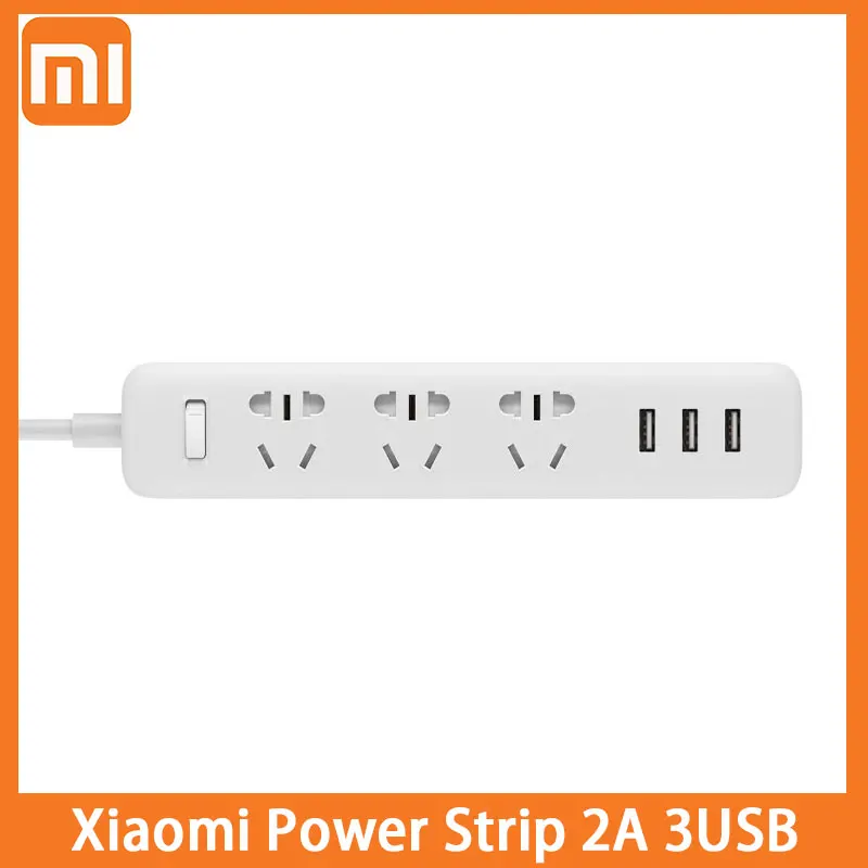 

Оригинальный электронный удлинитель Xiaomi, 2 А, быстрая зарядка, 3 USB и 3 стандартных розетки, вилка стандарта США, переходник для Великобритании и Австралии, Mi Mijia