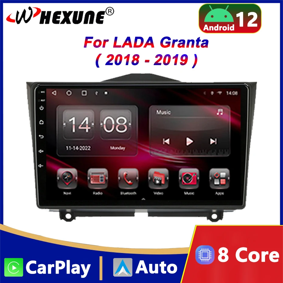 

Автомагнитола 2 Din 4G Android 12, мультимедийный видеоплеер для LADA BA3 Granta Cross 2018 2019, Wi-Fi, Carplay, GPS-навигация, головное устройство