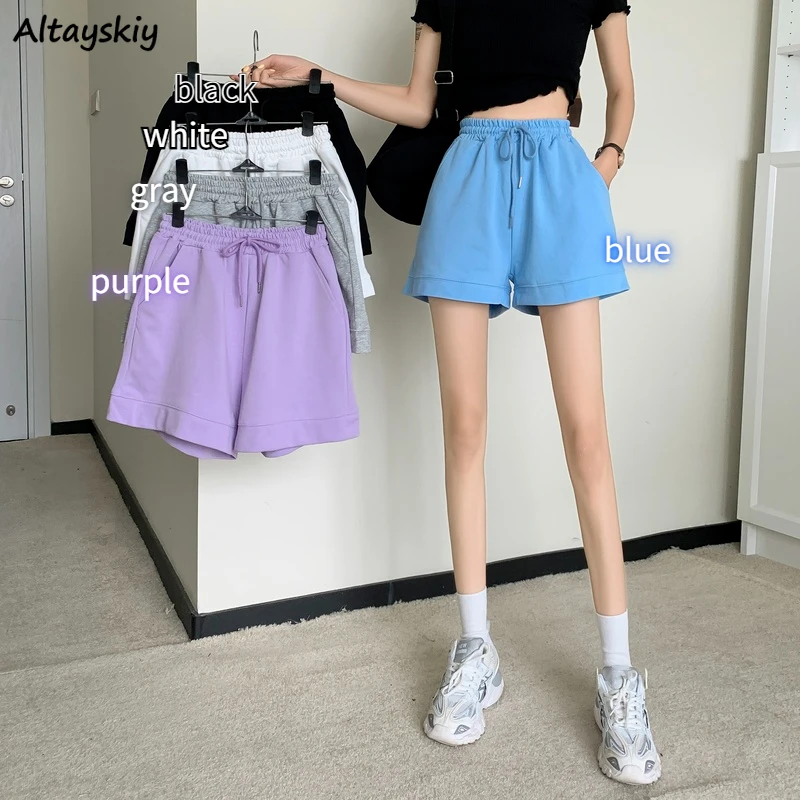 

Sporty Wide Leg Shorts Women Trendy Young Chic Streetwear Versatile Summer Thin Baggy Preppy Simple Korean шорты женские Popular