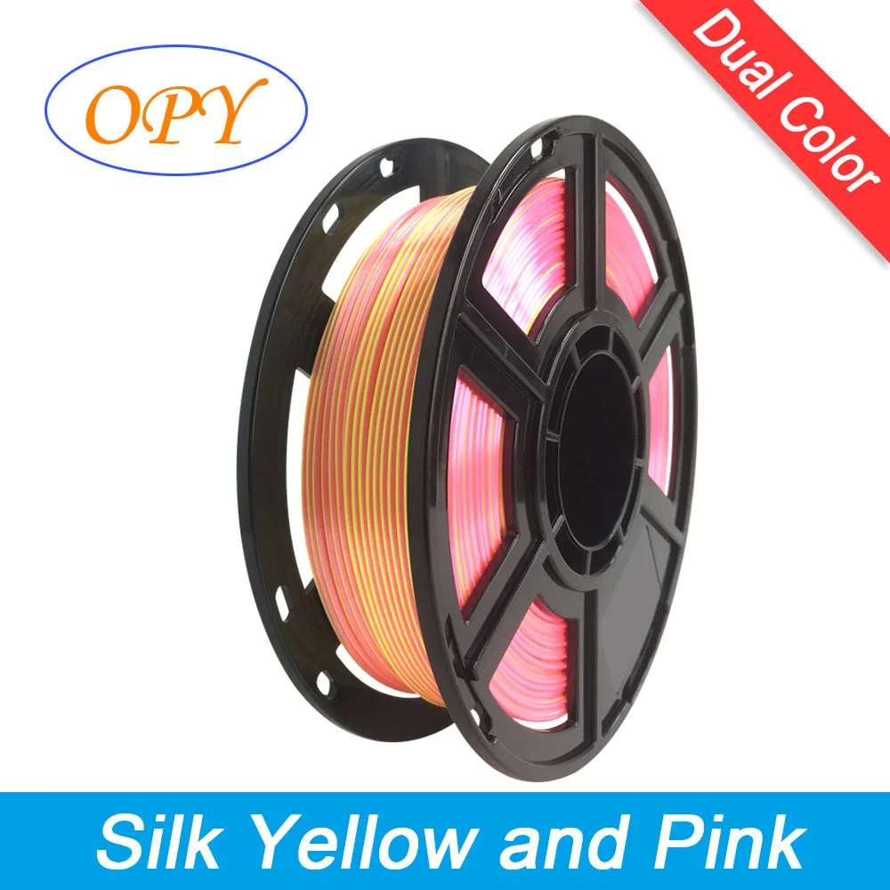 

Opy Silk Filament 3D Two Colors 1 Kg Printer 1.75Mm Plastic Coil Yellow Pink Blue Green Gold Rose Colour High Precision Pla Wire