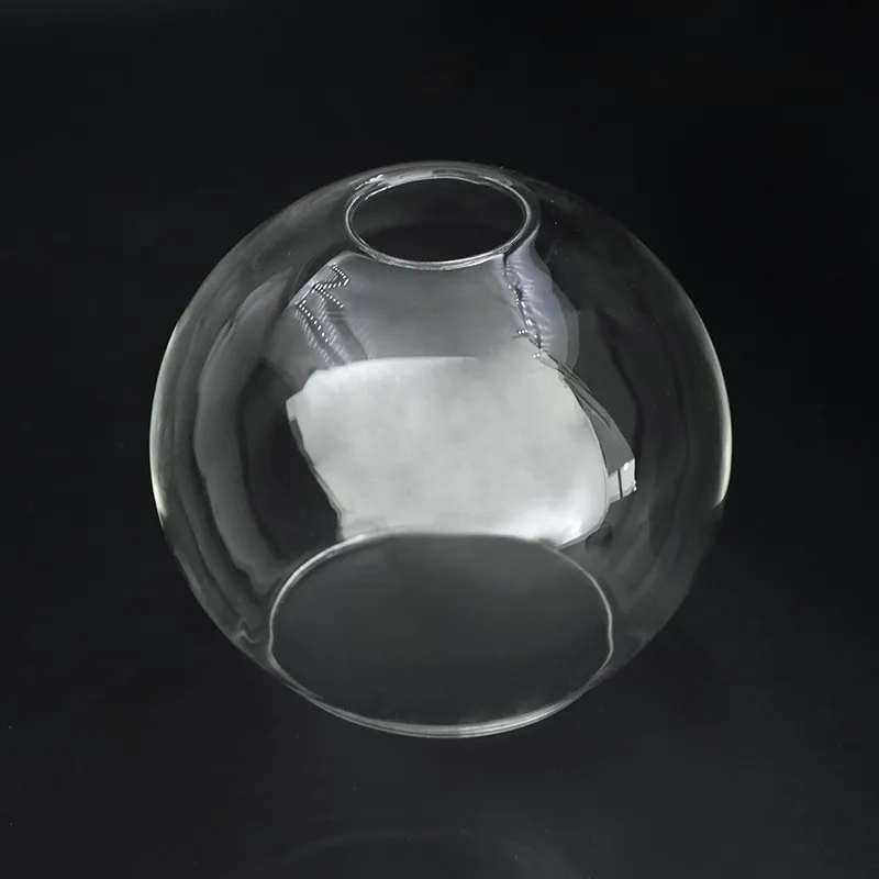 

D13cm D15cm D18CM D20cm D25cm Hand Blown Clear Glass Globe Lamp Shade Replacement with 2 Ends Opening Glass Cover Ball Lampshad