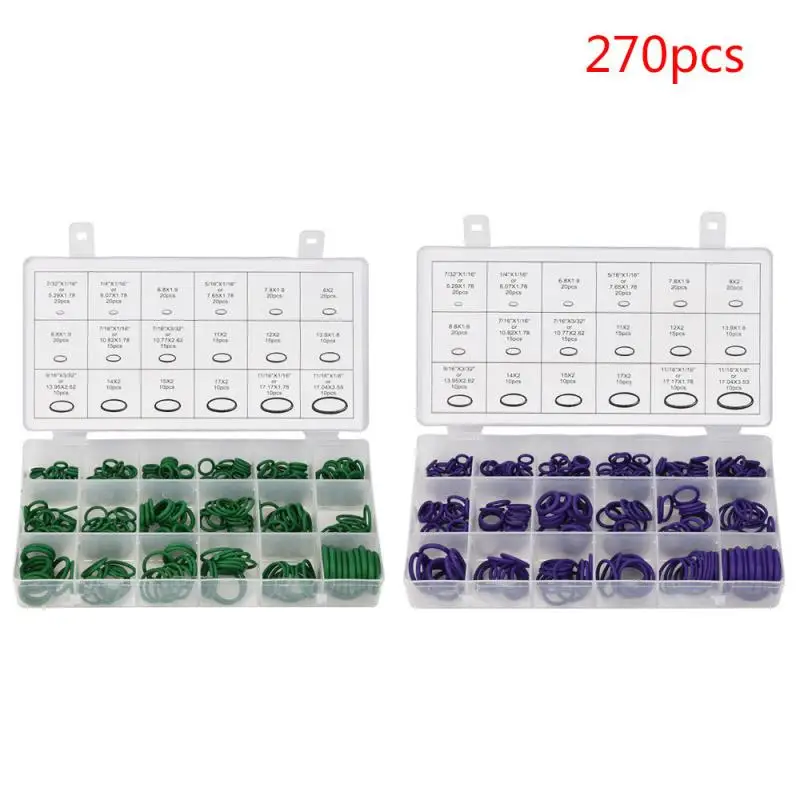 

270Pcs Assortment Kit Car A/C System Air Conditioning O Ring Seals Set Tool New And High Quality Multifunction