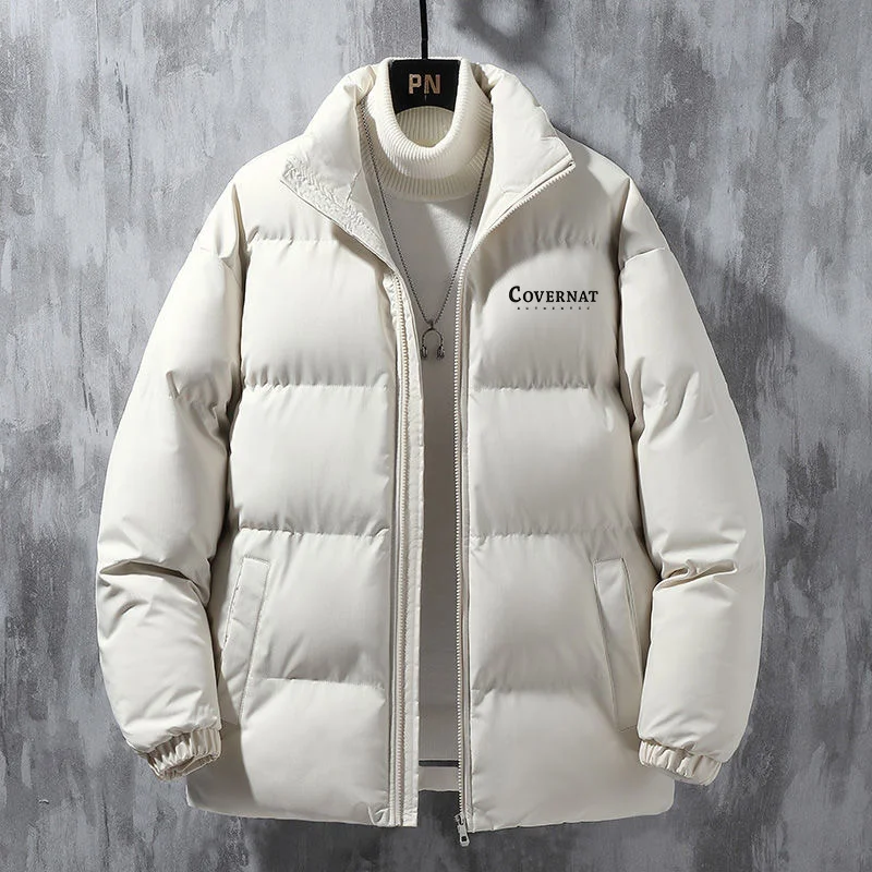 

Men's Parka Winter Jacket Thickened Warm Coat Men's Standing Collar Solid Color Casual Parka Coat Women's Fashion New Street Wea