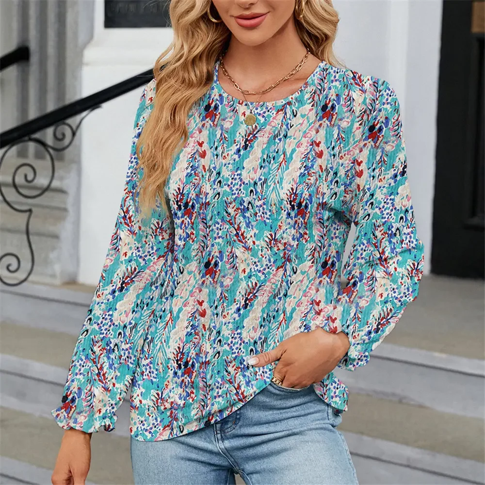 Женские рубашки и блузки для женщин. Элегантные топы. Оранжевые топы с круглым