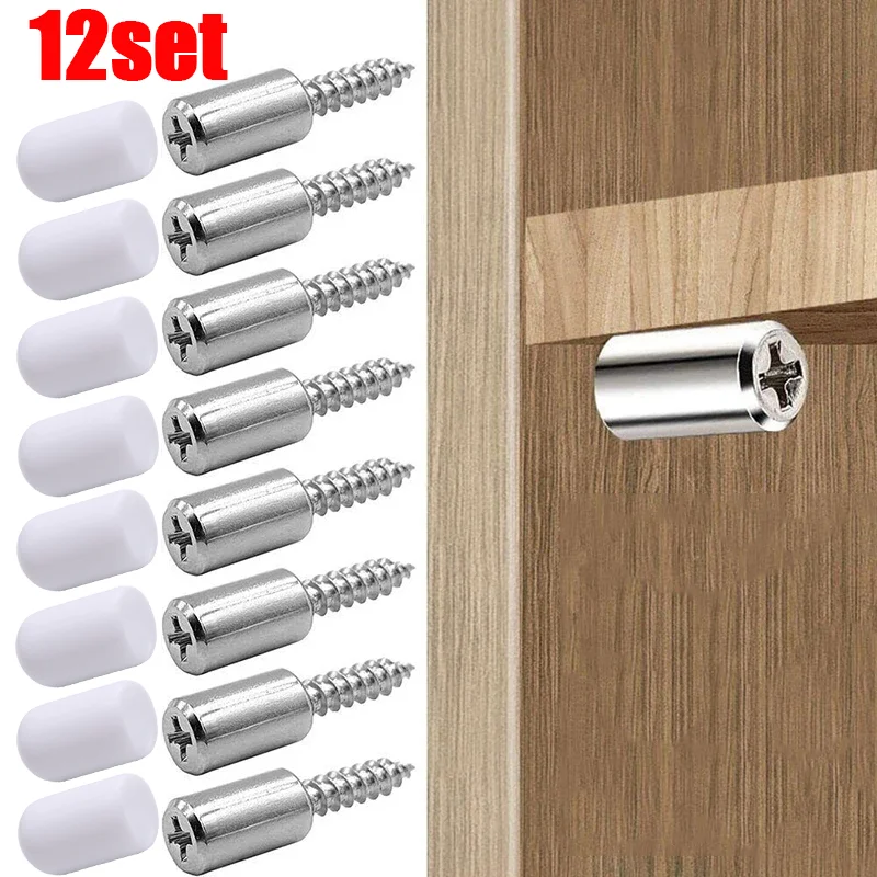 

1/12Set Cross Self-tapping Screw with Rubber Sleeve Laminate Support Homemade Wardrobe Cabinet Glass Hard Nonslip Partition Nail