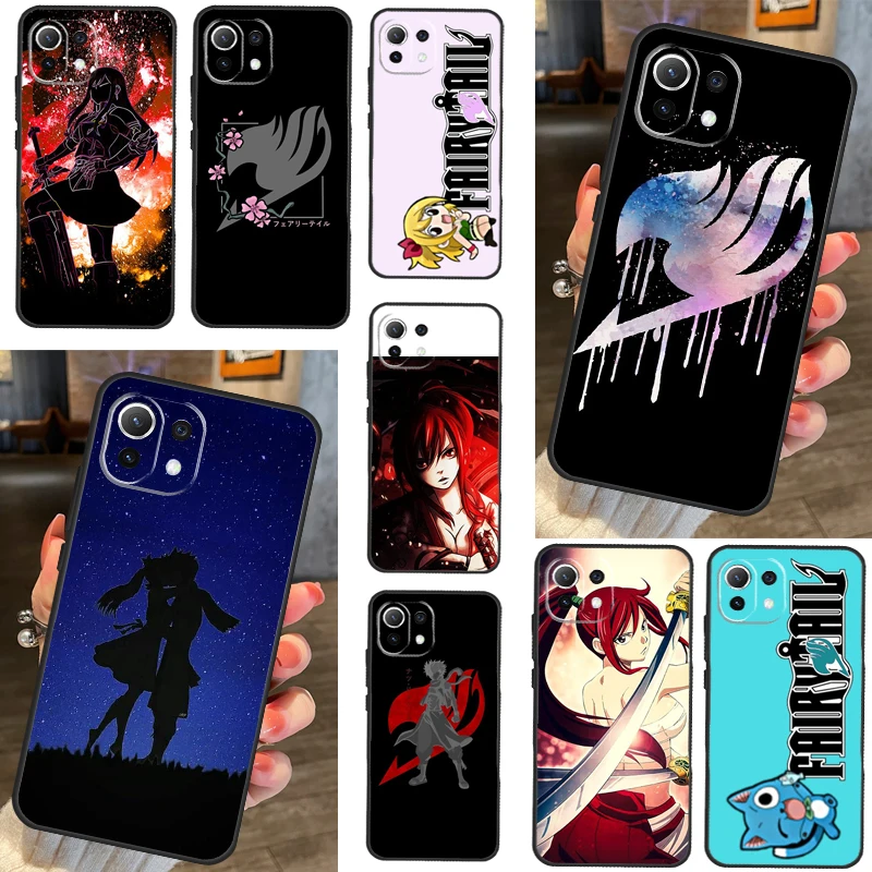 Серый чехол Erza с изображением Люси Феи хвоста для аниме Xiaomi 11T 12T 13 Pro 12 11 Lite, чехол для телефона POCO F5 X5 Pro F4 X4 GT F3 M5 X3 Pro