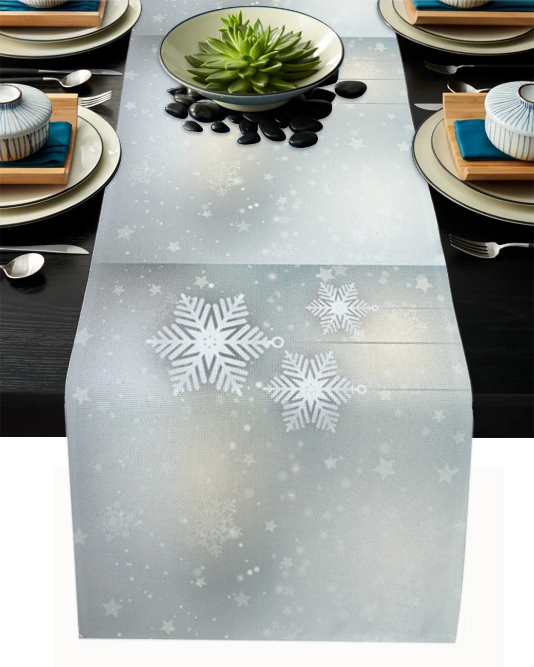 

Christmas Snowflakes Stars Tablecloth Table Runner Decoration Home Decor Dinner Table Decoration Table Decor