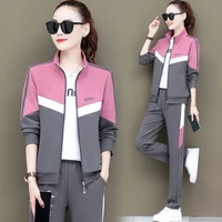 sports suit womens all match casual loose sweatpants three piece suit spring new pants three piece suit womens clothing