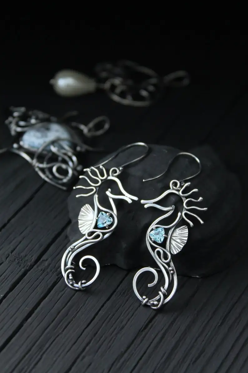 

1Pair Hippocampus Earrings,Punk Style Of Korean Fashion Jewelry Wedding Earing For Women