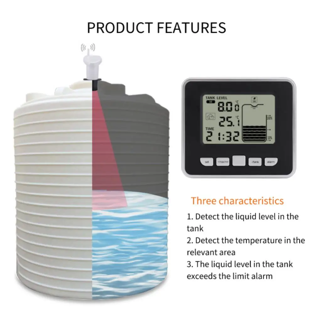 

Water Tank Liquid Depth Level Meter Multifunction Mini Smart Home Ts-ft002 Sensor Transmitter Wireless Indoor New Ultrasonic